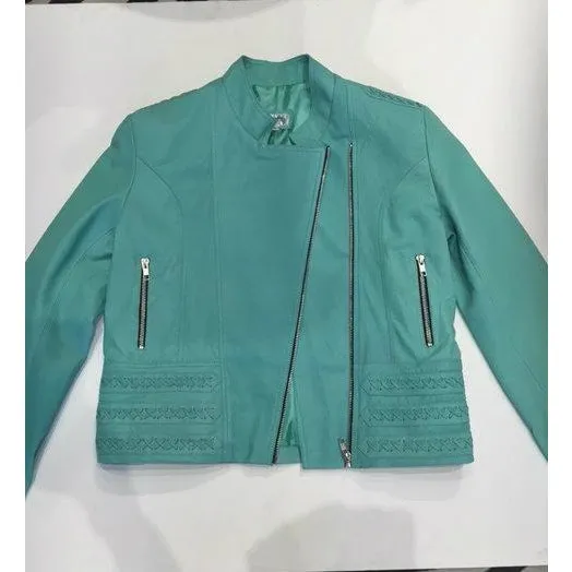 Jfahri Horizon Leather Jacket - Mint Green