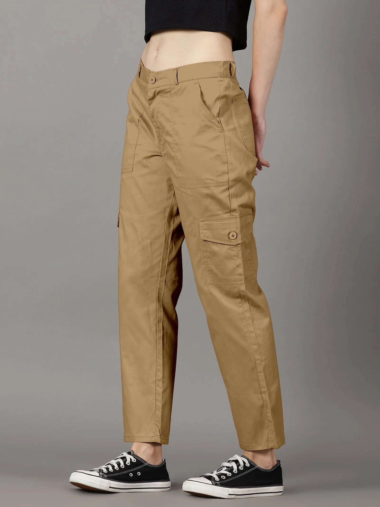 Khakhi Cotton 6 Pocket Cargo Pants