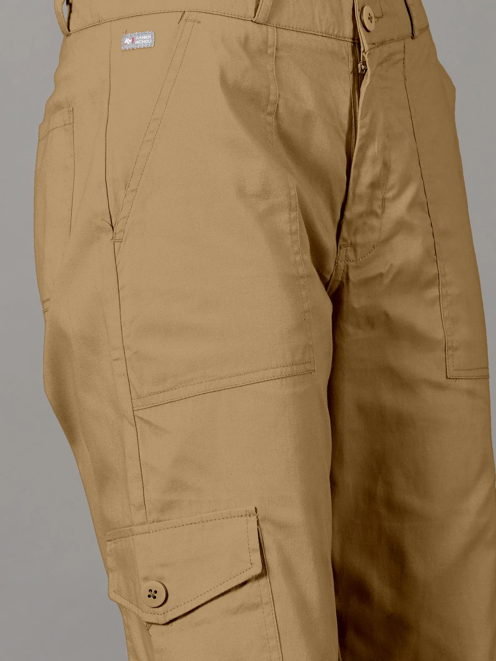 Khakhi Cotton 6 Pocket Cargo Pants
