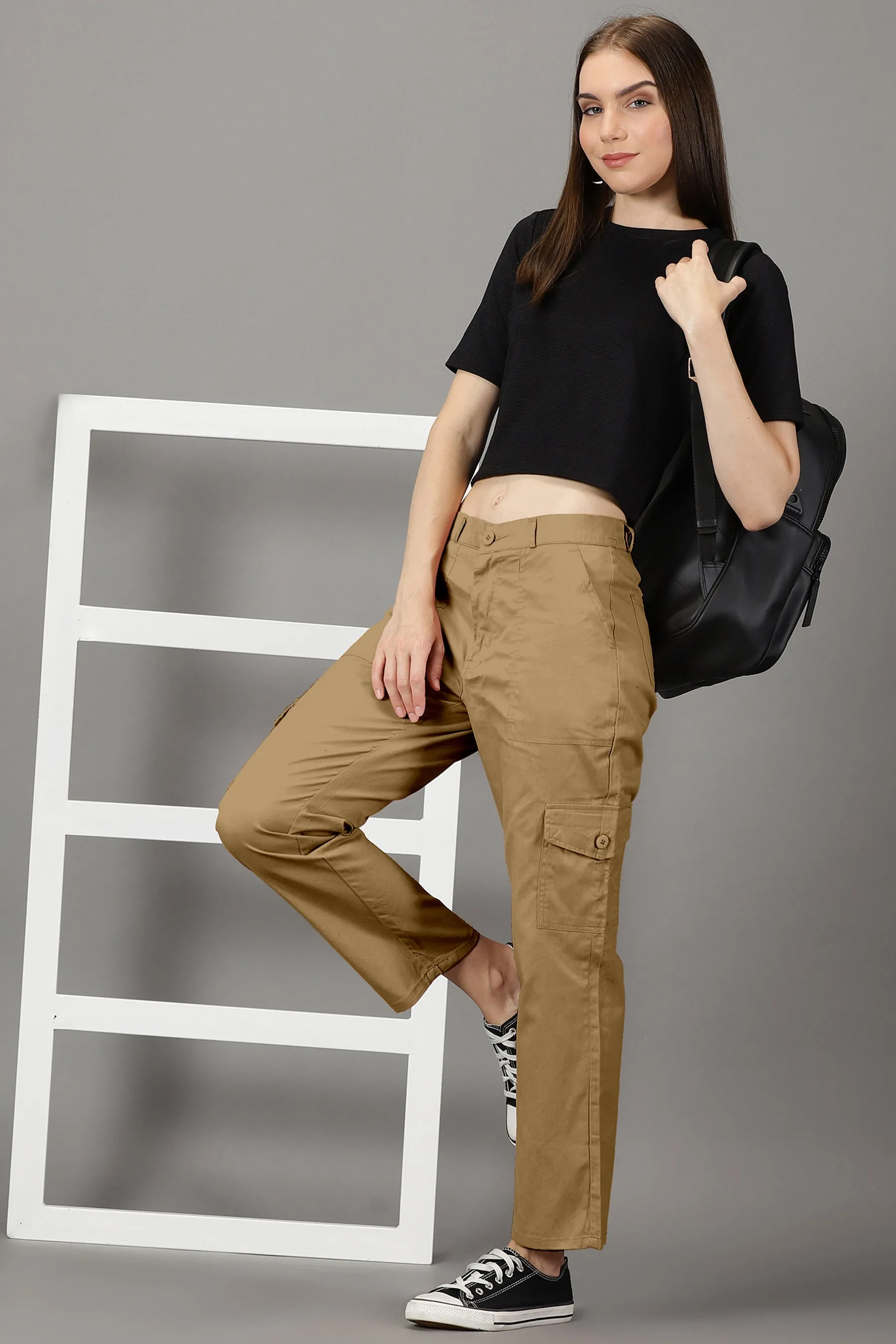Khakhi Cotton 6 Pocket Cargo Pants