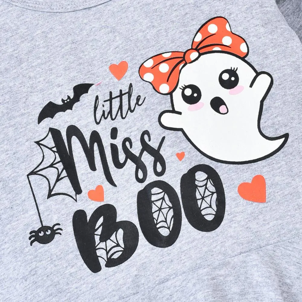 Kids Halloween Long Sleeve Romper Pants Set Wholesale Girls Clothes