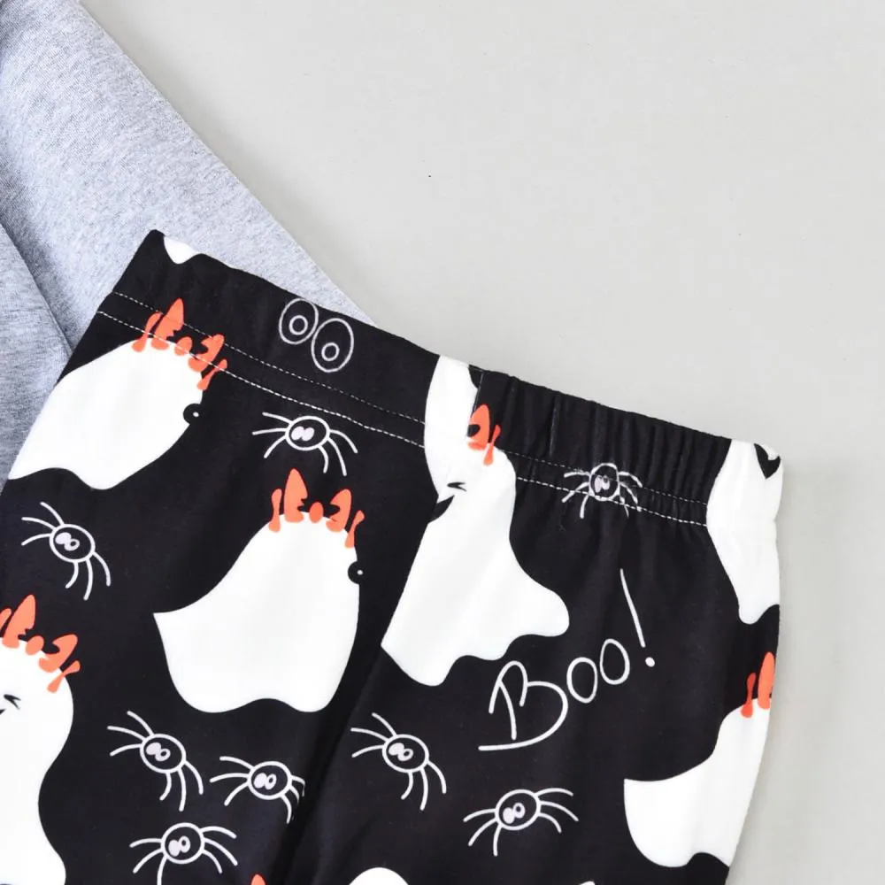 Kids Halloween Long Sleeve Romper Pants Set Wholesale Girls Clothes