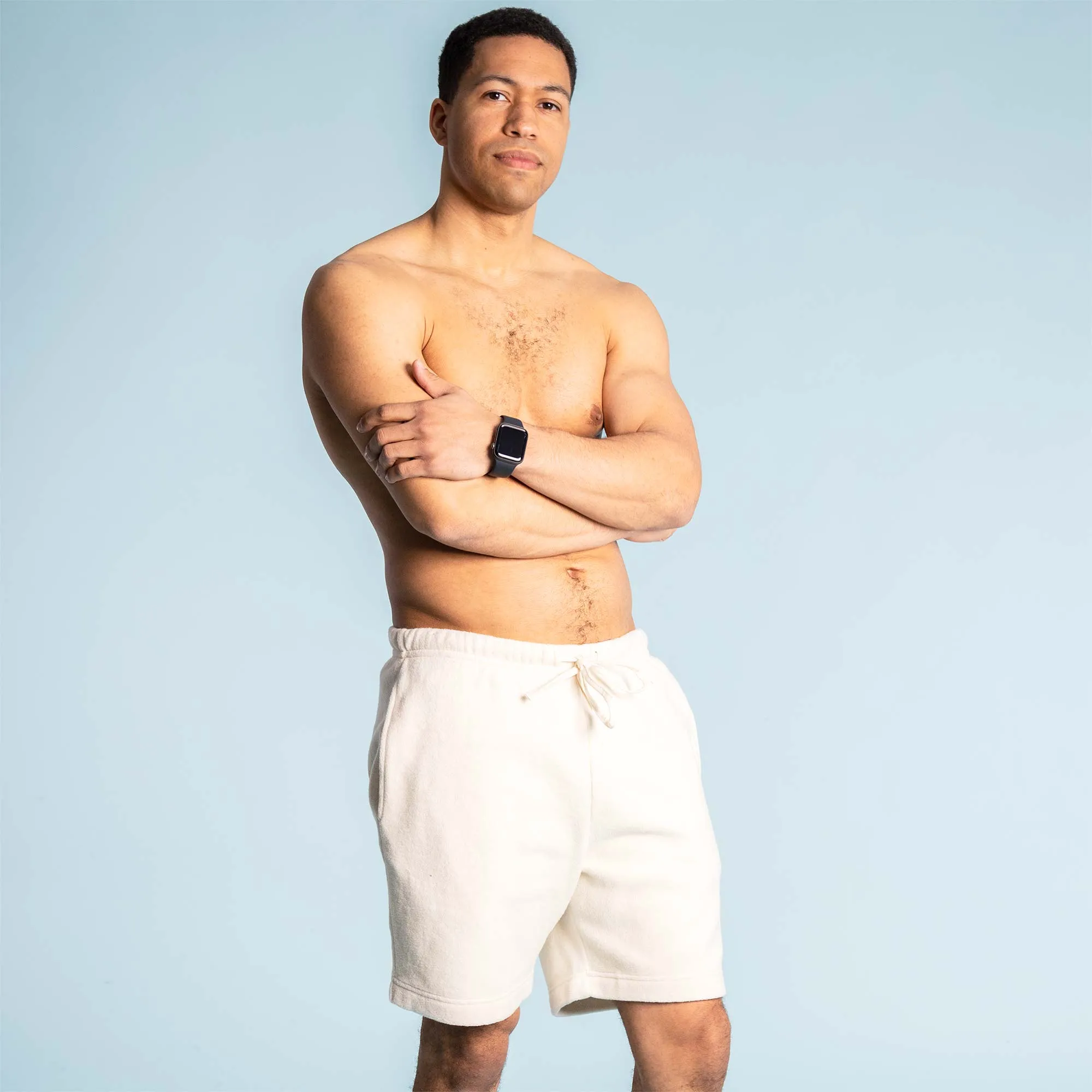 KITSILANO Elastic-free 100% Organic Cotton Fleece Sweat Gym Shorts (OC Thread Option, 100% Biodegradable)