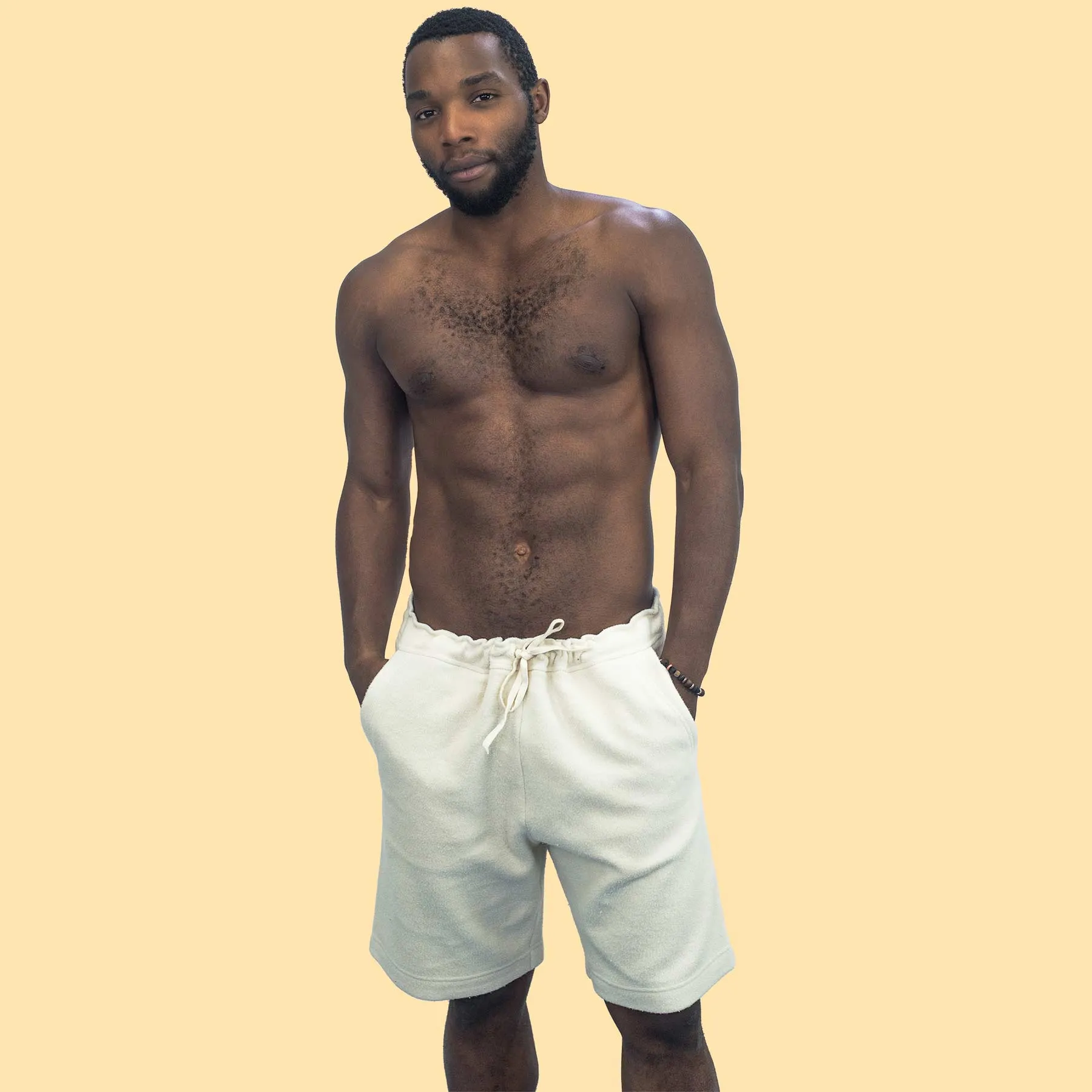 KITSILANO Elastic-free 100% Organic Cotton Fleece Sweat Gym Shorts (OC Thread Option, 100% Biodegradable)