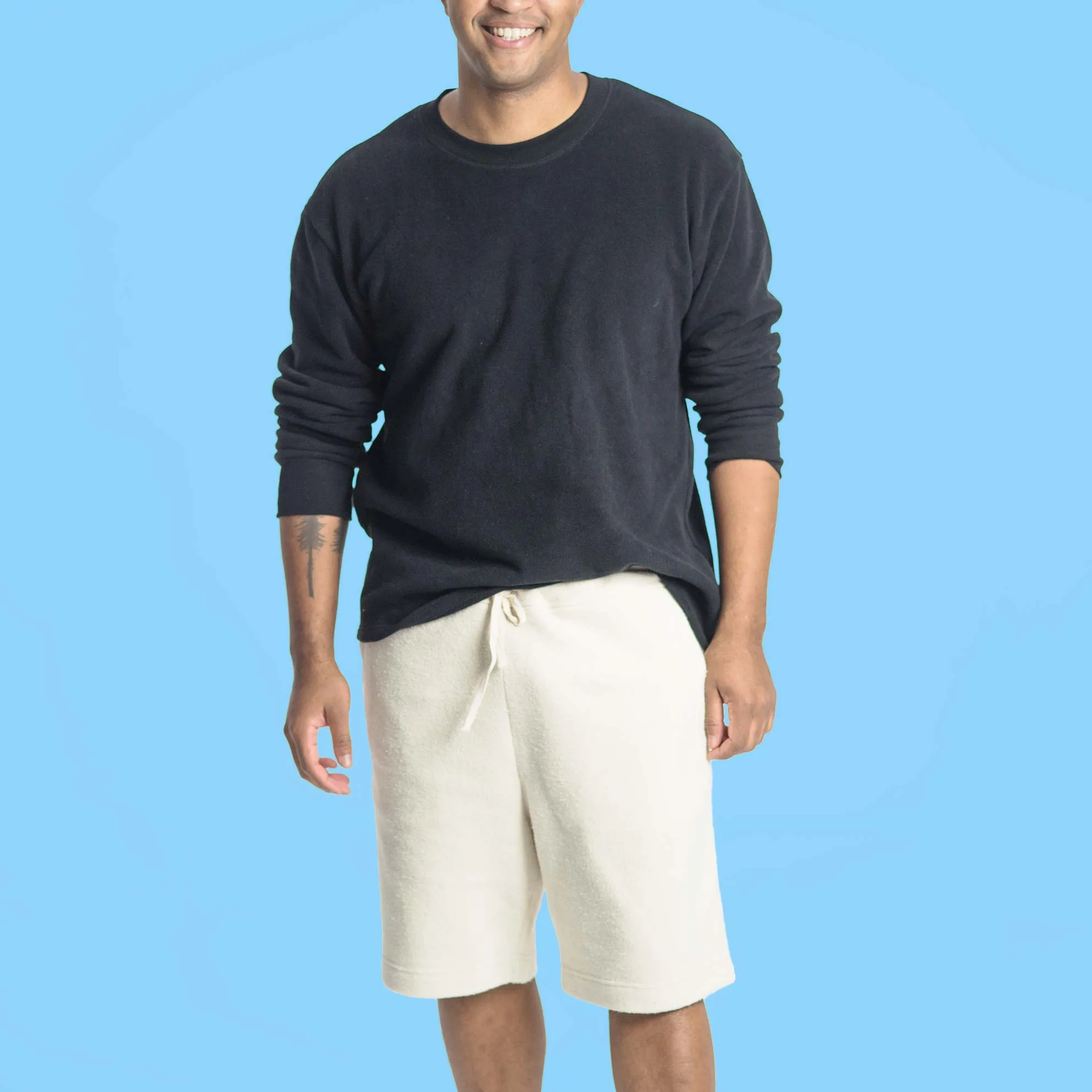 KITSILANO Elastic-free 100% Organic Cotton Fleece Sweat Gym Shorts (OC Thread Option, 100% Biodegradable)