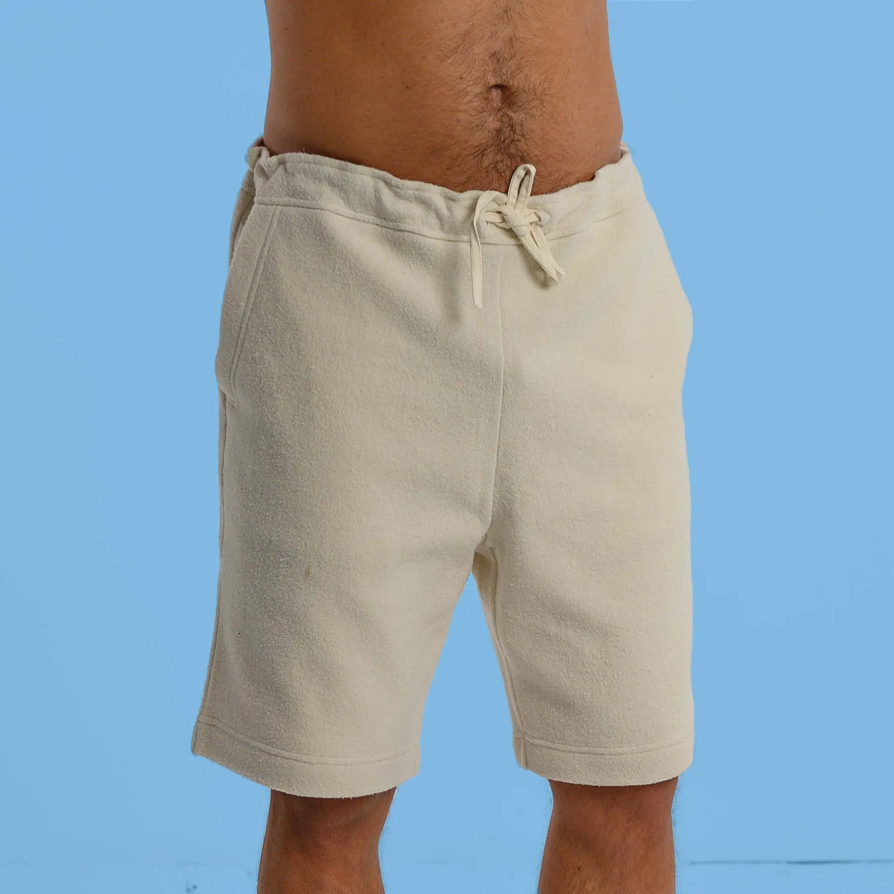 KITSILANO Elastic-free 100% Organic Cotton Fleece Sweat Gym Shorts (OC Thread Option, 100% Biodegradable)
