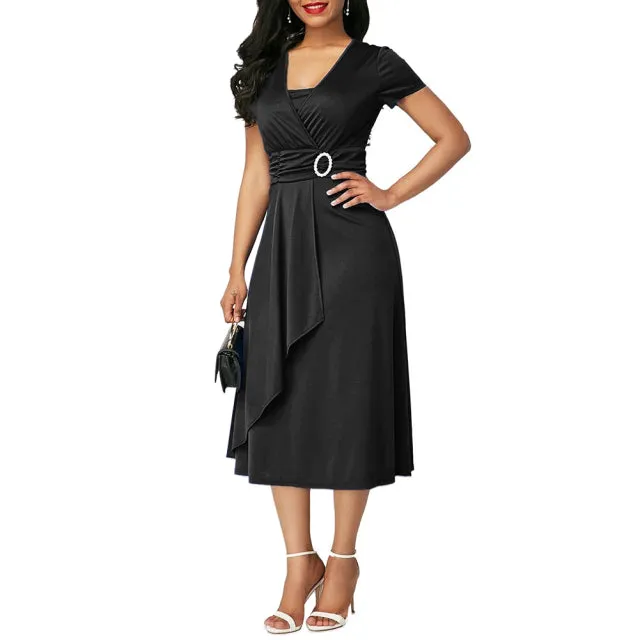Large Swing Midi Evening Party Dress