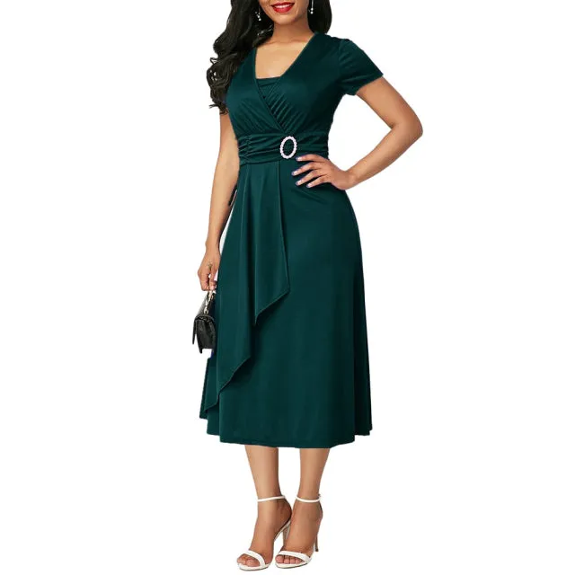 Large Swing Midi Evening Party Dress