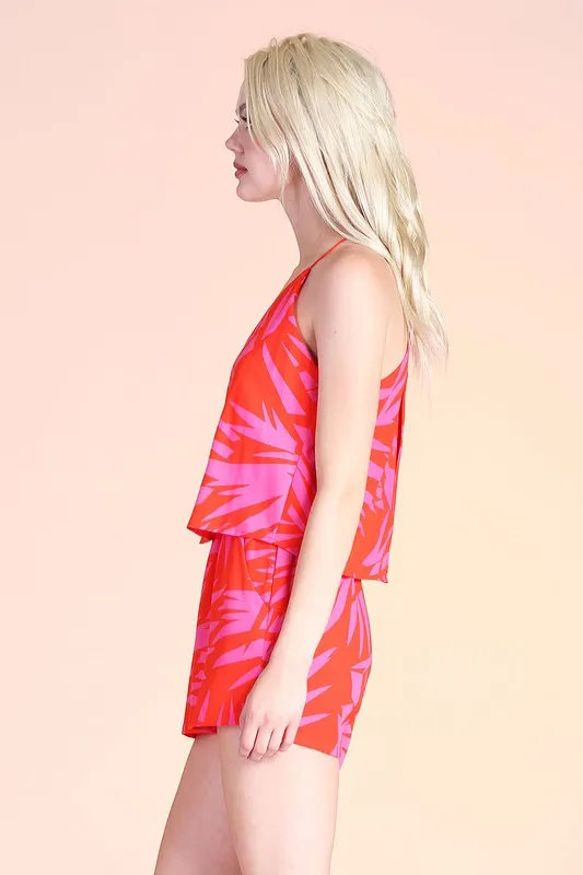 Leaf V-Neck Romper