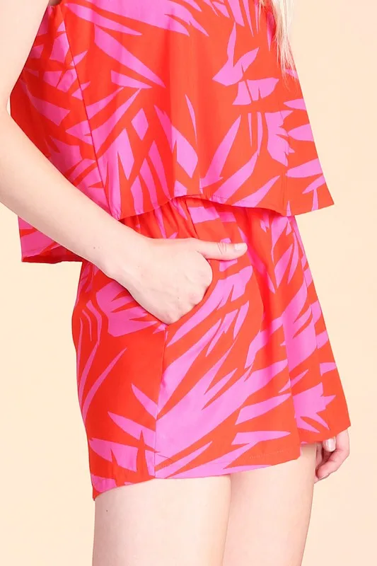 Leaf V-Neck Romper