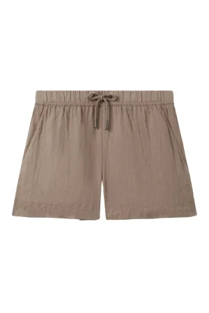 Linen Garment Dyed Drawstring Shorts