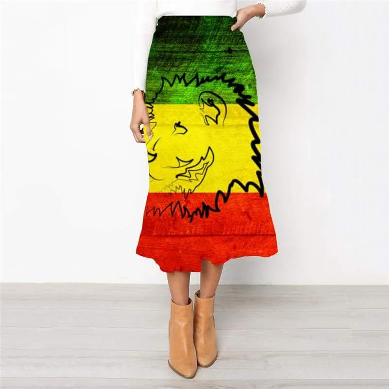 Lion Skirts Women Animal High waist skirts Anime Rock Frauen Colorful School skirt Harajuku Skirt Ladies