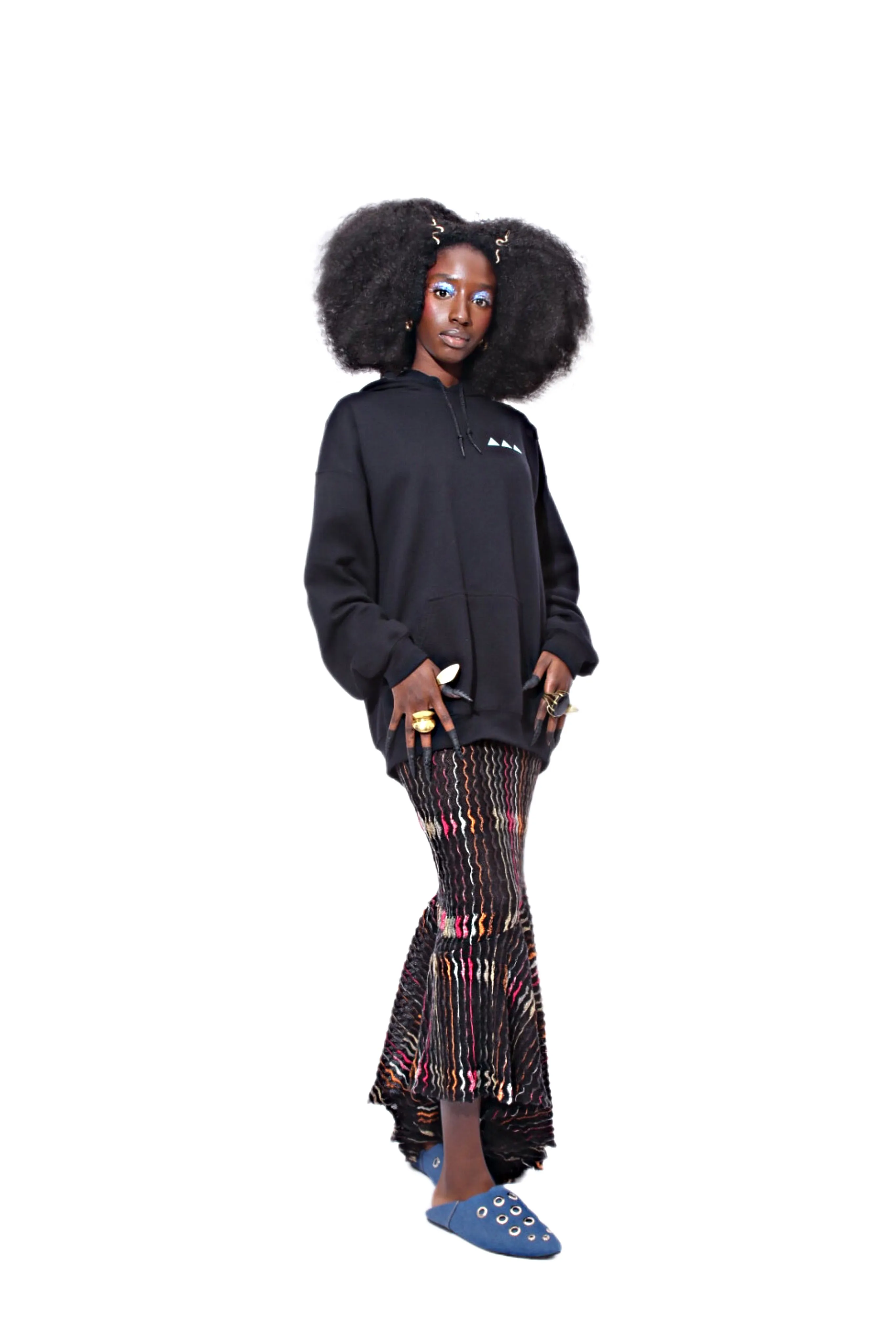 Mama Asymmetric Crochet-Knit Skirt
