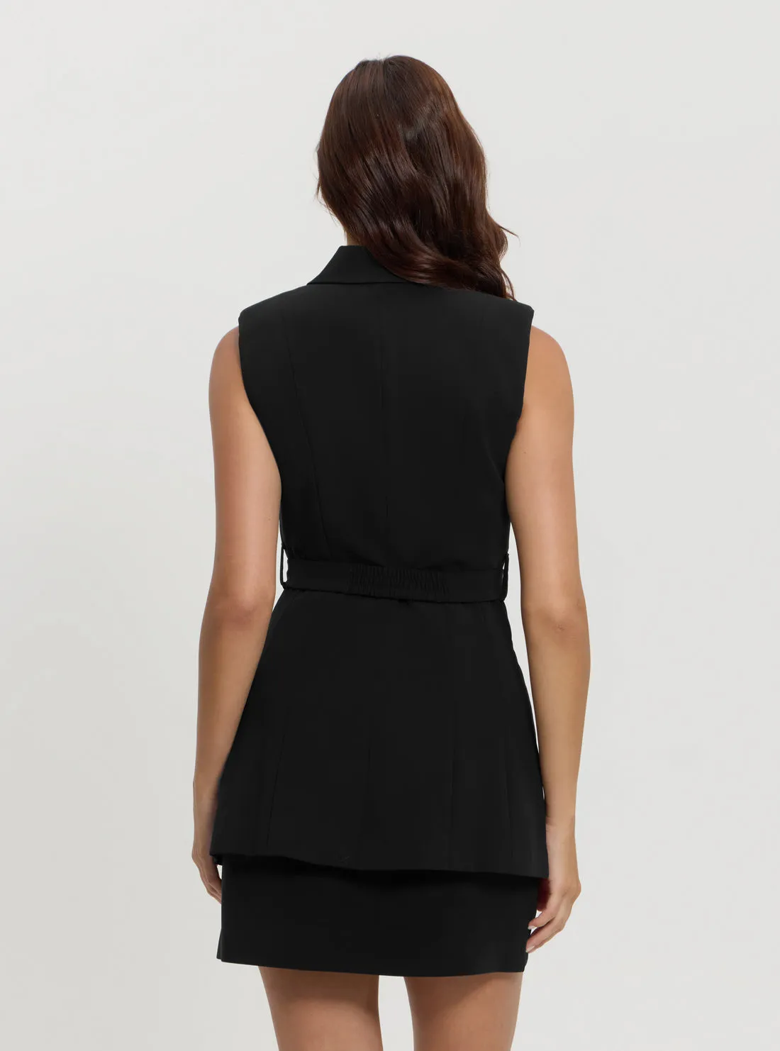 Marciano Black Becky Belted Vest