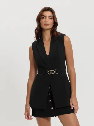 Marciano Black Becky Belted Vest
