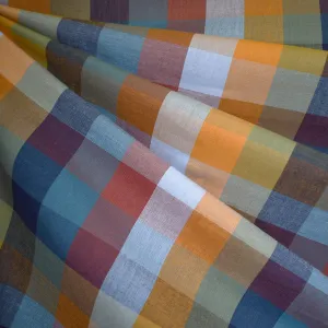 Merchant & Mills Harvest Colorful Check Organic Cotton Shirting Rust/Multi