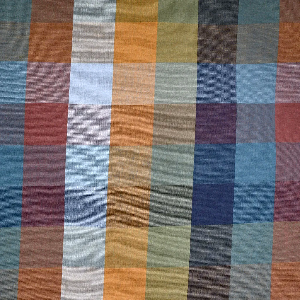 Merchant & Mills Harvest Colorful Check Organic Cotton Shirting Rust/Multi
