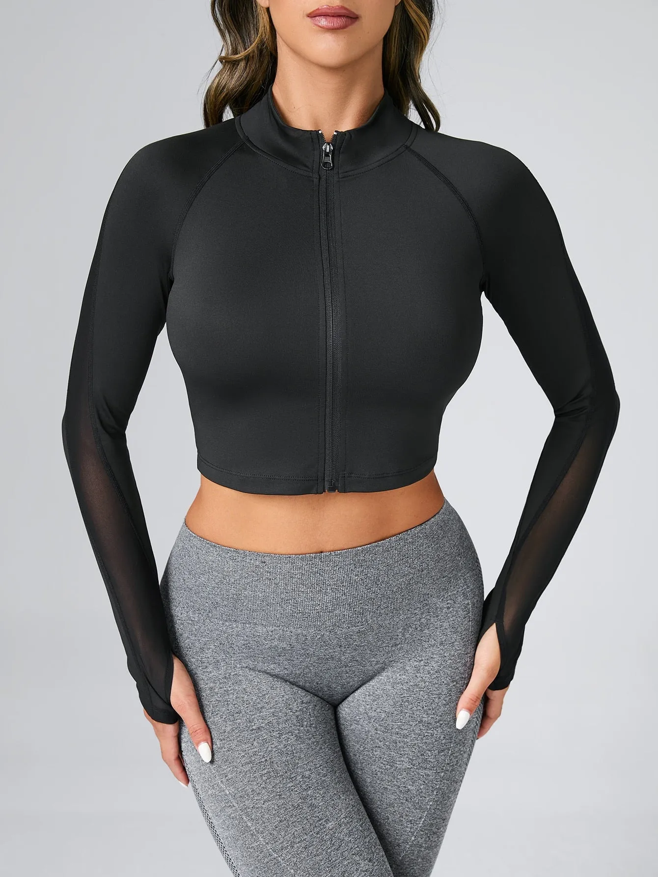 Mesh Panel Thumb Holes Active Jacket SS23