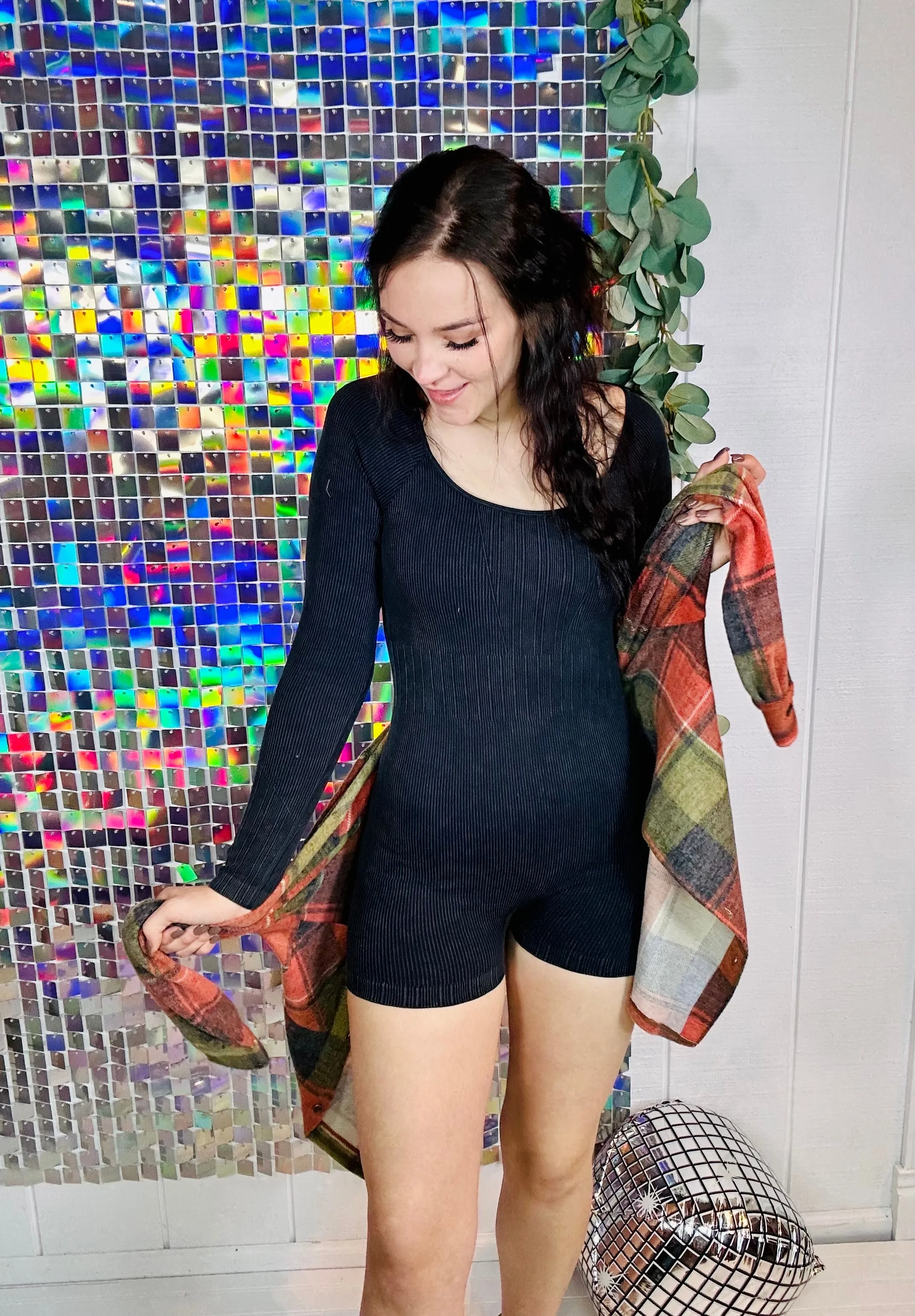Midnight Dusk Ribbed Romper