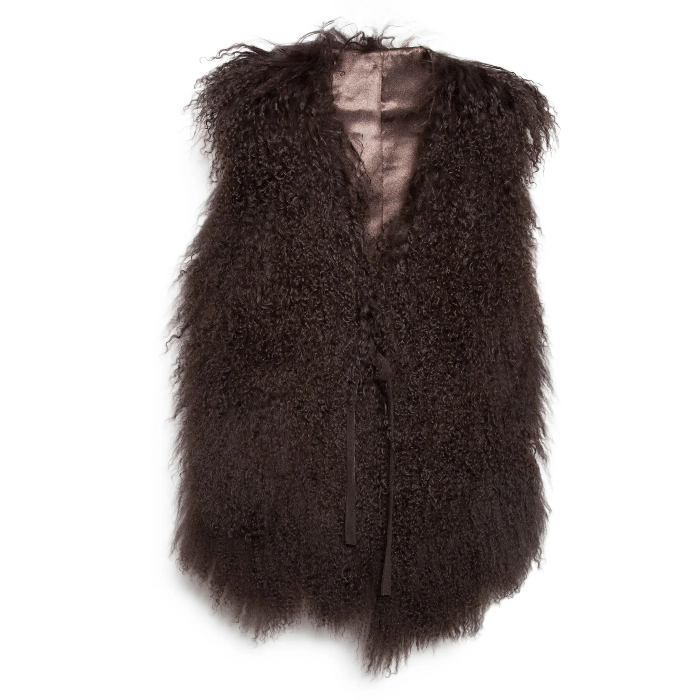 Mongolian Lamb Vest Brown