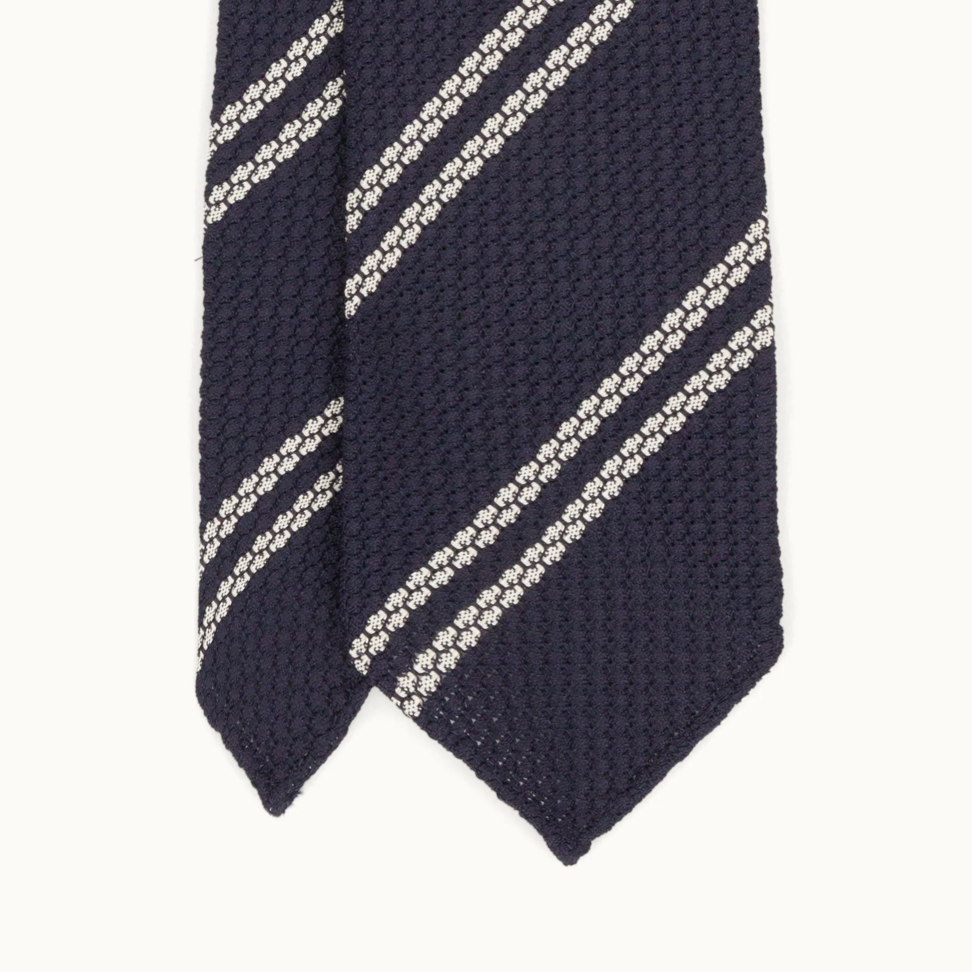 Navy Club Stripe Grenadine Tie