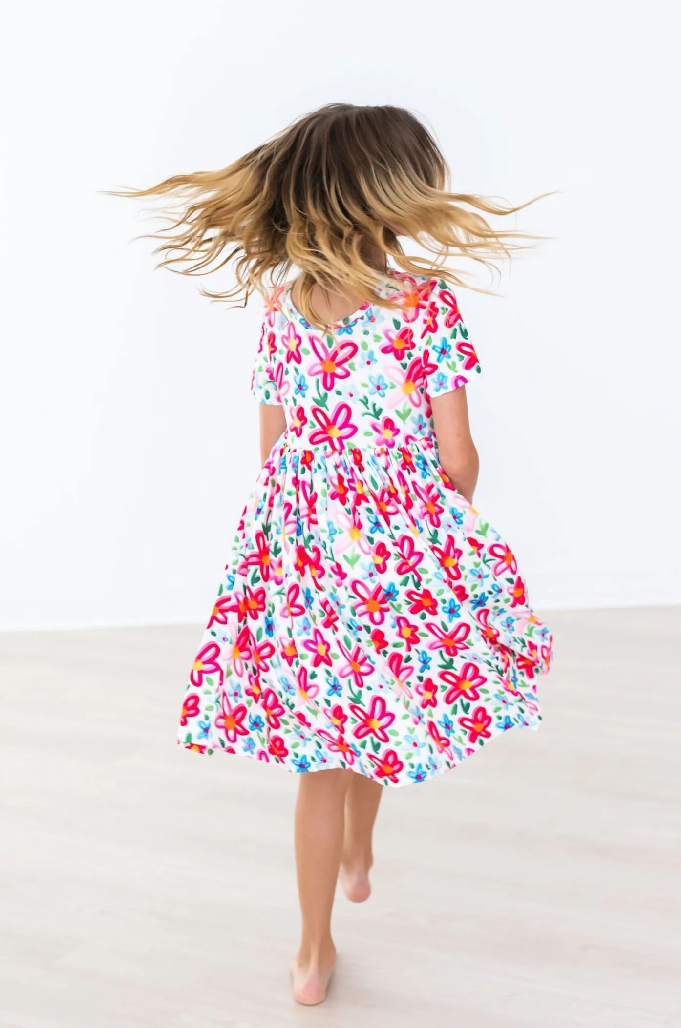 Neon Floral S/S Pocket Twirl Dress