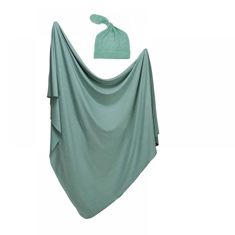 Newborn Solid Color Wrap Towel Tire Hat Headband Two-Piece Set Wholesale Baby Blankets