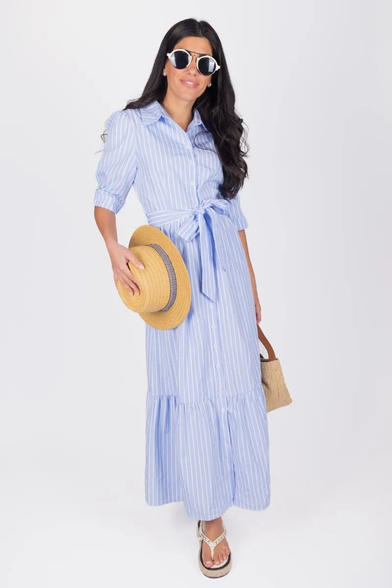 NYLAH DRESS (BLUE STRIPE)