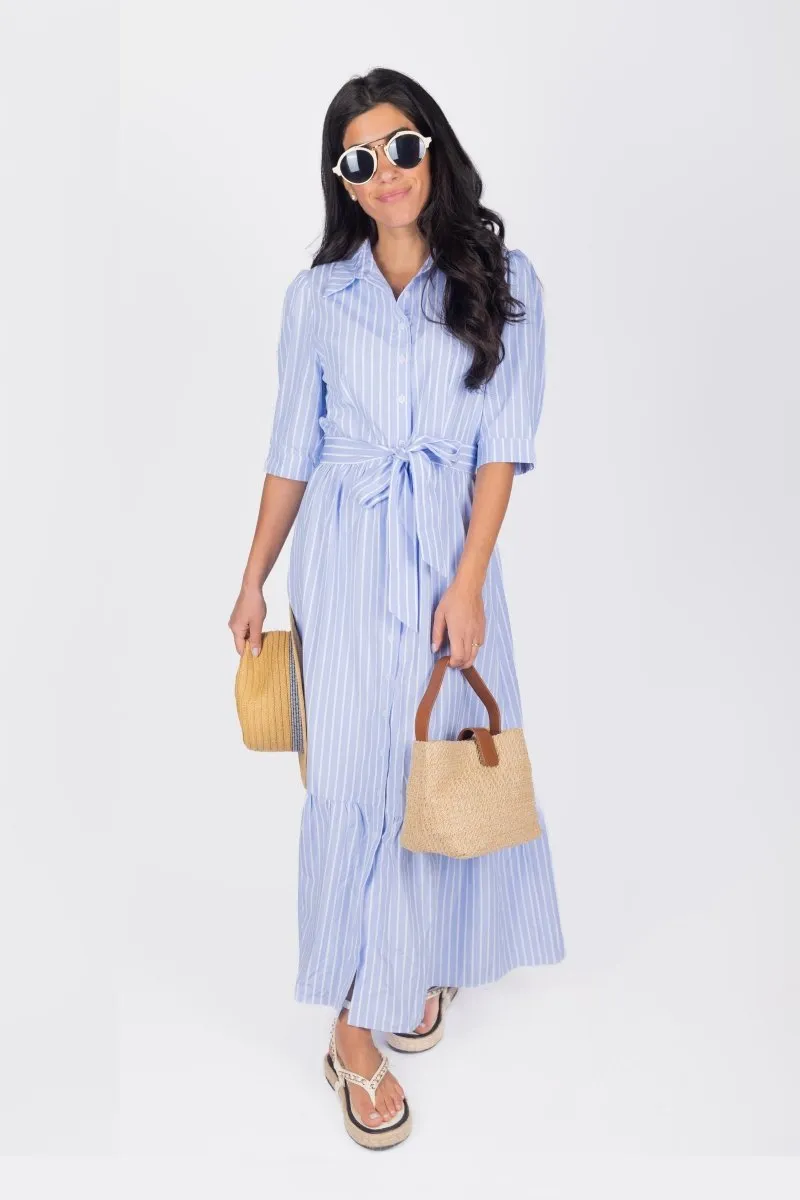 NYLAH DRESS (BLUE STRIPE)