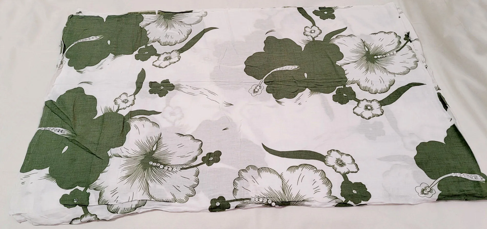 Pastel Green Hibiscus Sequin Sarong