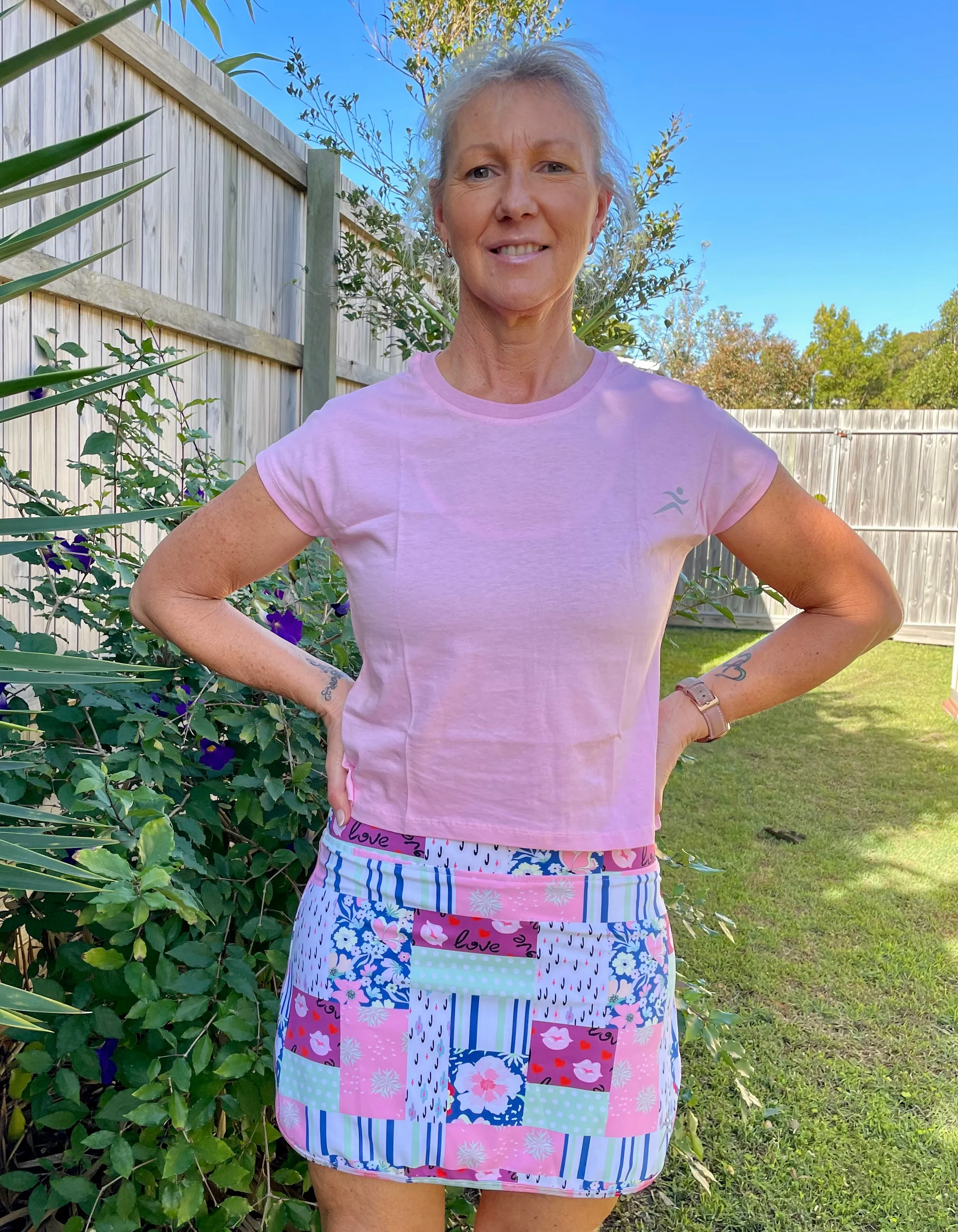 Patchwork Skort with Pockets