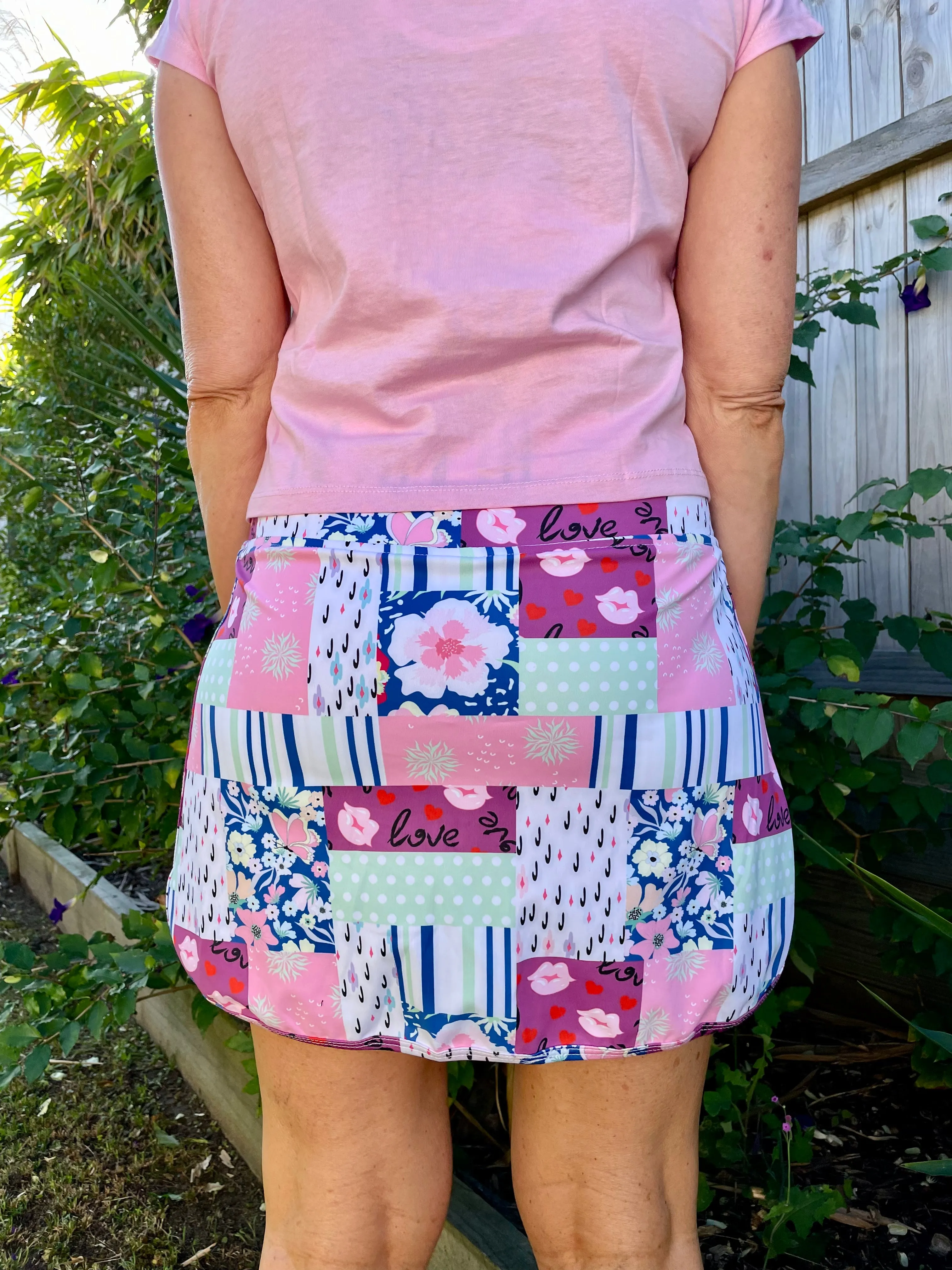 Patchwork Skort with Pockets