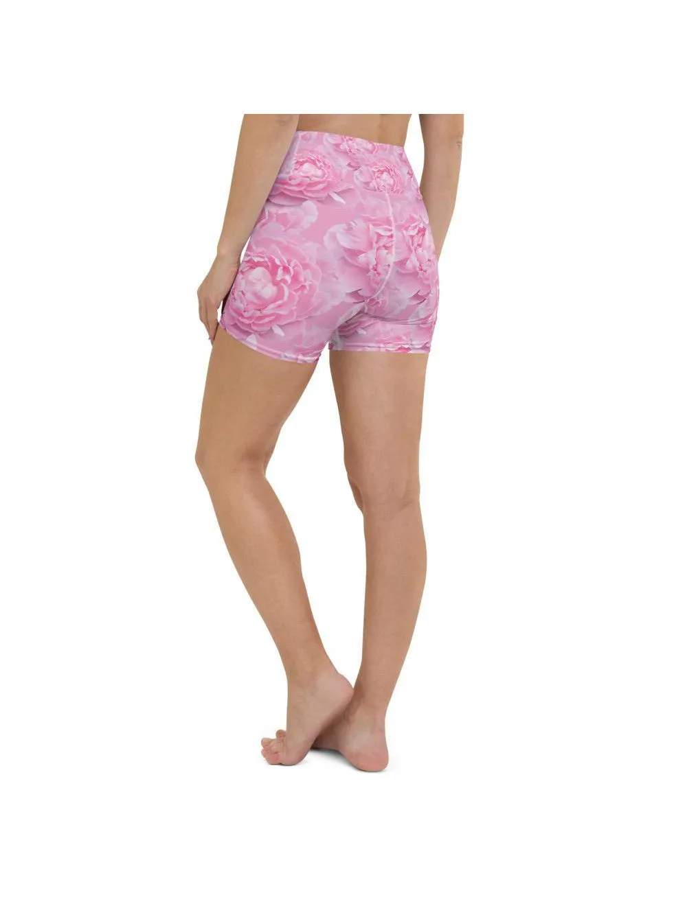 Peony Flower Yoga Shorts
