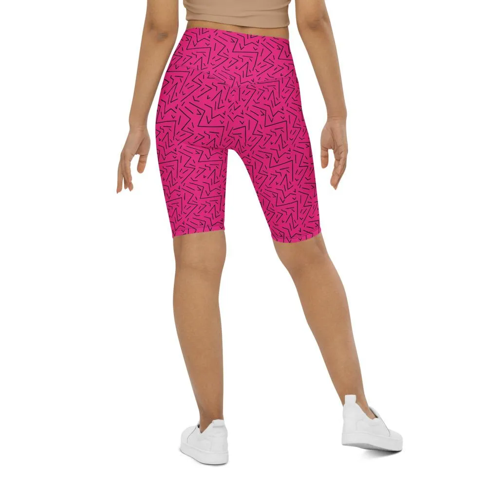 Pink Black Line Bike Shorts