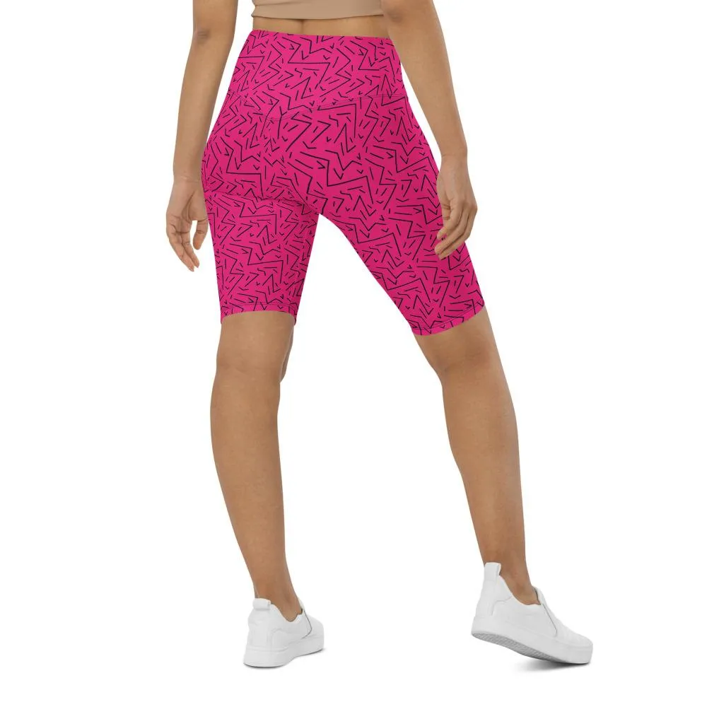 Pink Black Line Bike Shorts