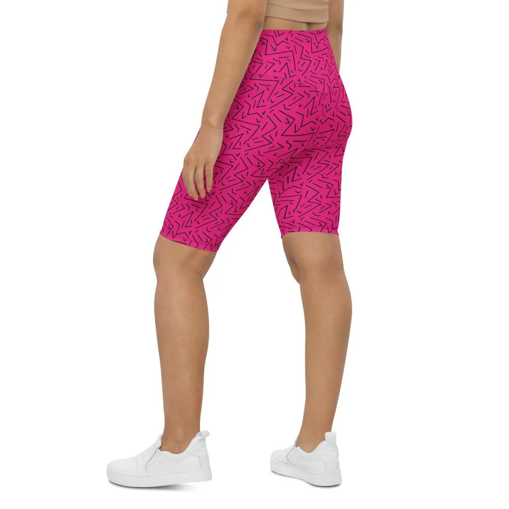 Pink Black Line Bike Shorts