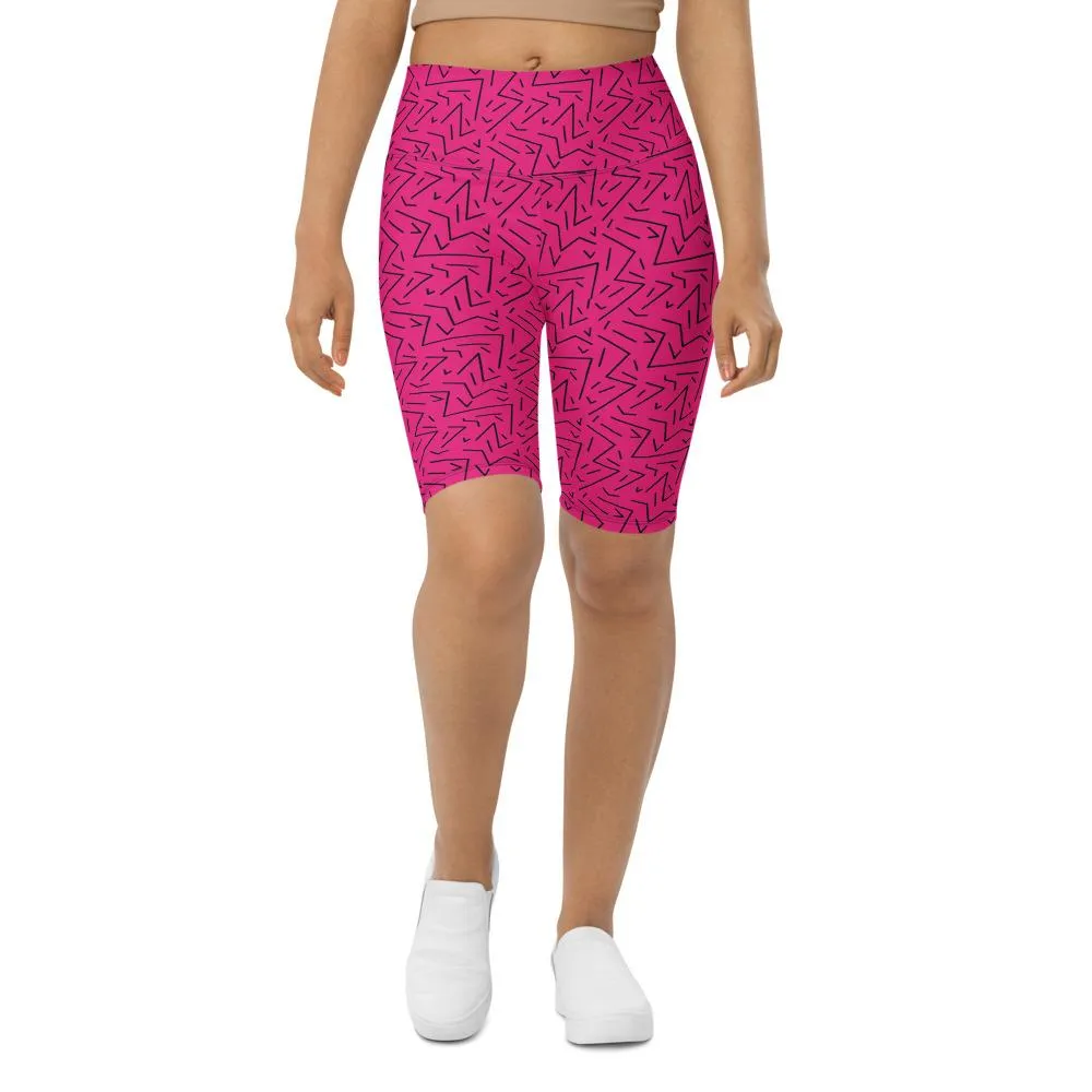 Pink Black Line Bike Shorts