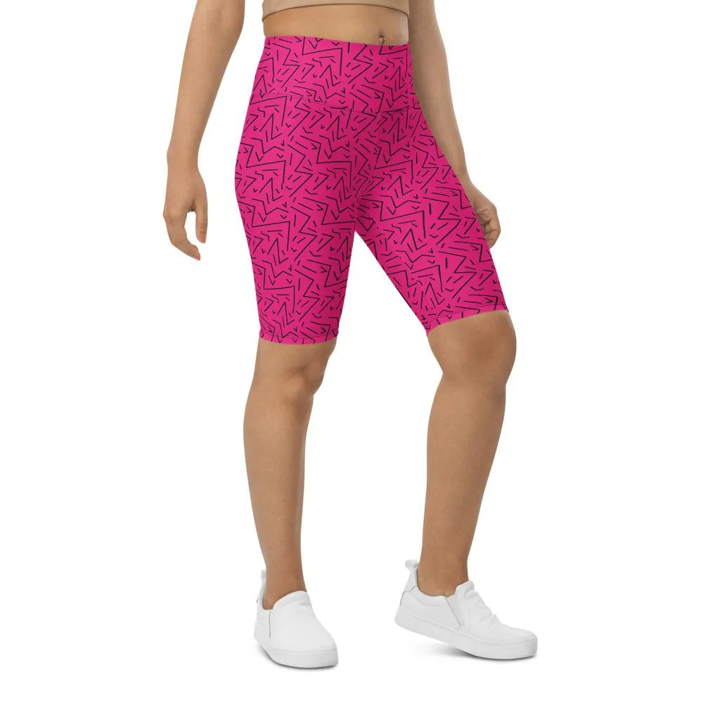 Pink Black Line Bike Shorts