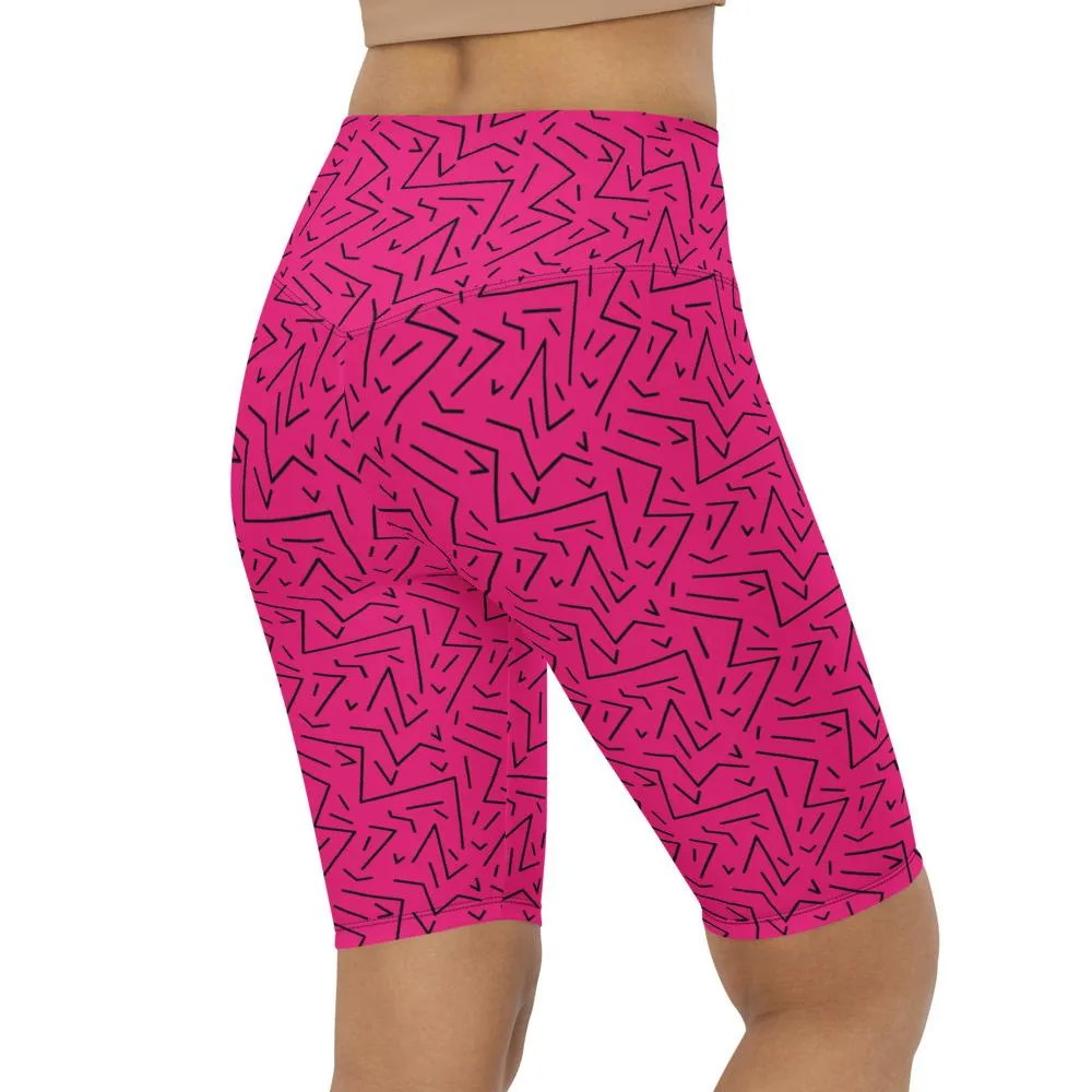 Pink Black Line Bike Shorts