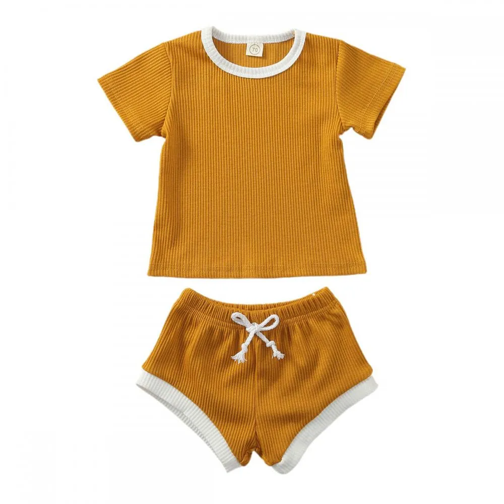 Pit Strip Short-Sleeved Two-Piece Summer Boys And Girls Baby Suits Wholesale Baby Clothes