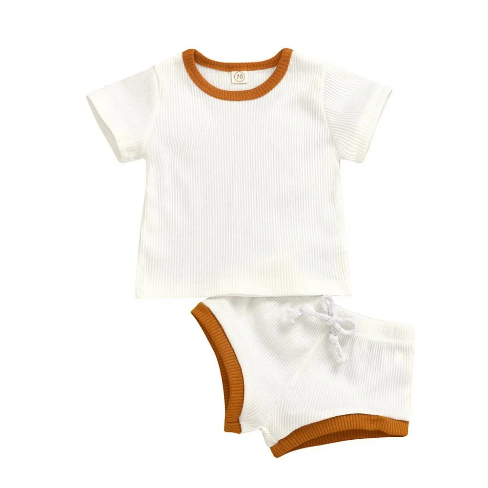 Pit Strip Short-Sleeved Two-Piece Summer Boys And Girls Baby Suits Wholesale Baby Clothes