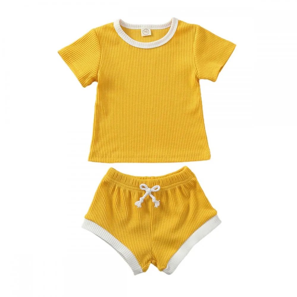 Pit Strip Short-Sleeved Two-Piece Summer Boys And Girls Baby Suits Wholesale Baby Clothes