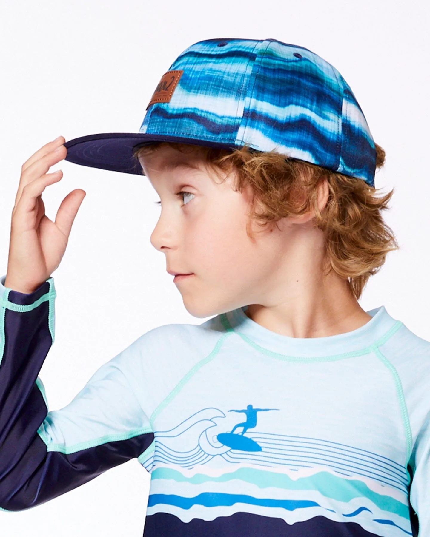 Printed Cap Blue Wave And Black