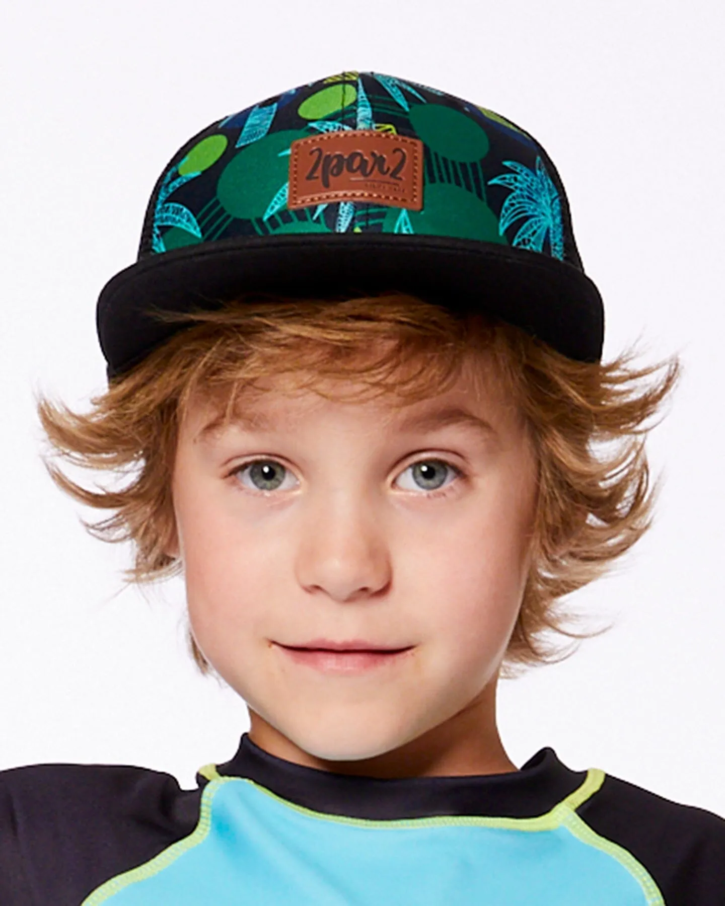 Printed Cap Green Jungle On Black