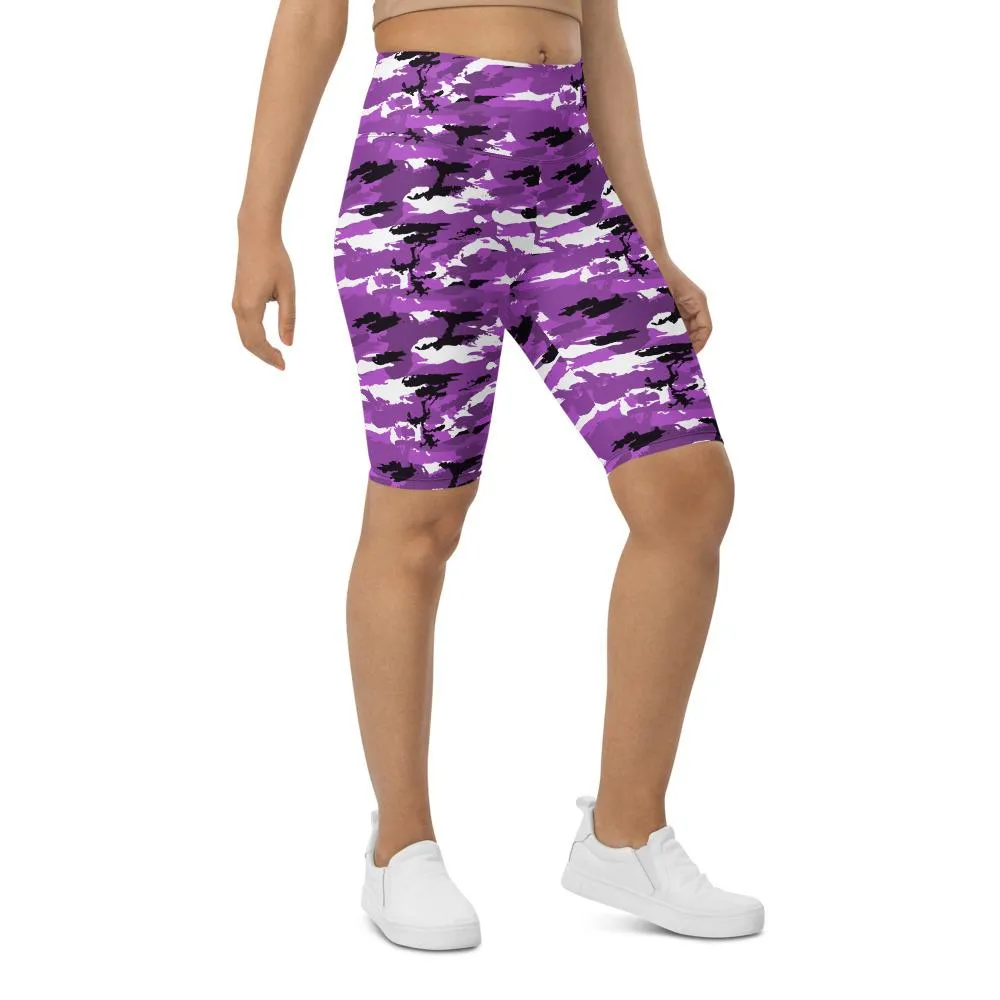 Purple Camo Bike Shorts
