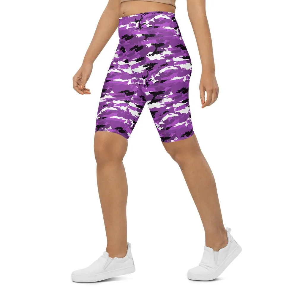 Purple Camo Bike Shorts