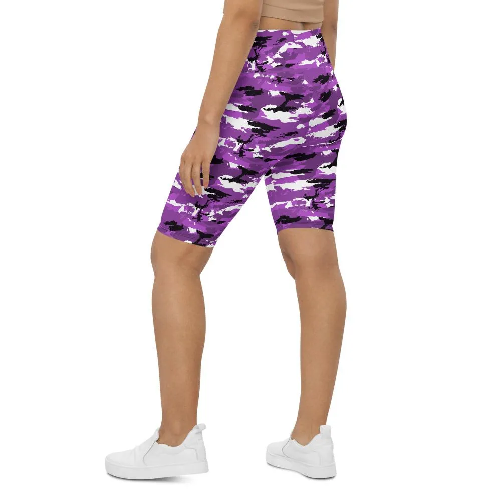 Purple Camo Bike Shorts