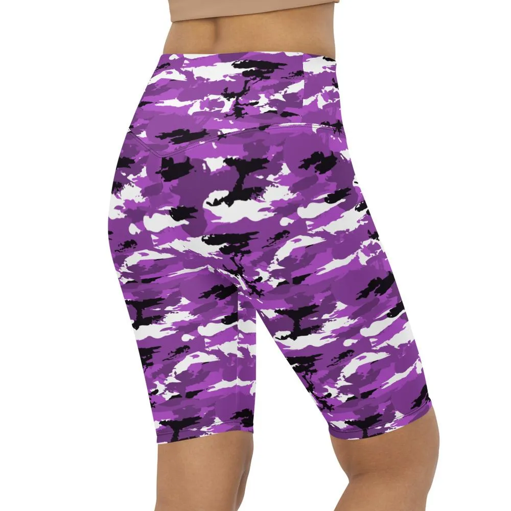 Purple Camo Bike Shorts