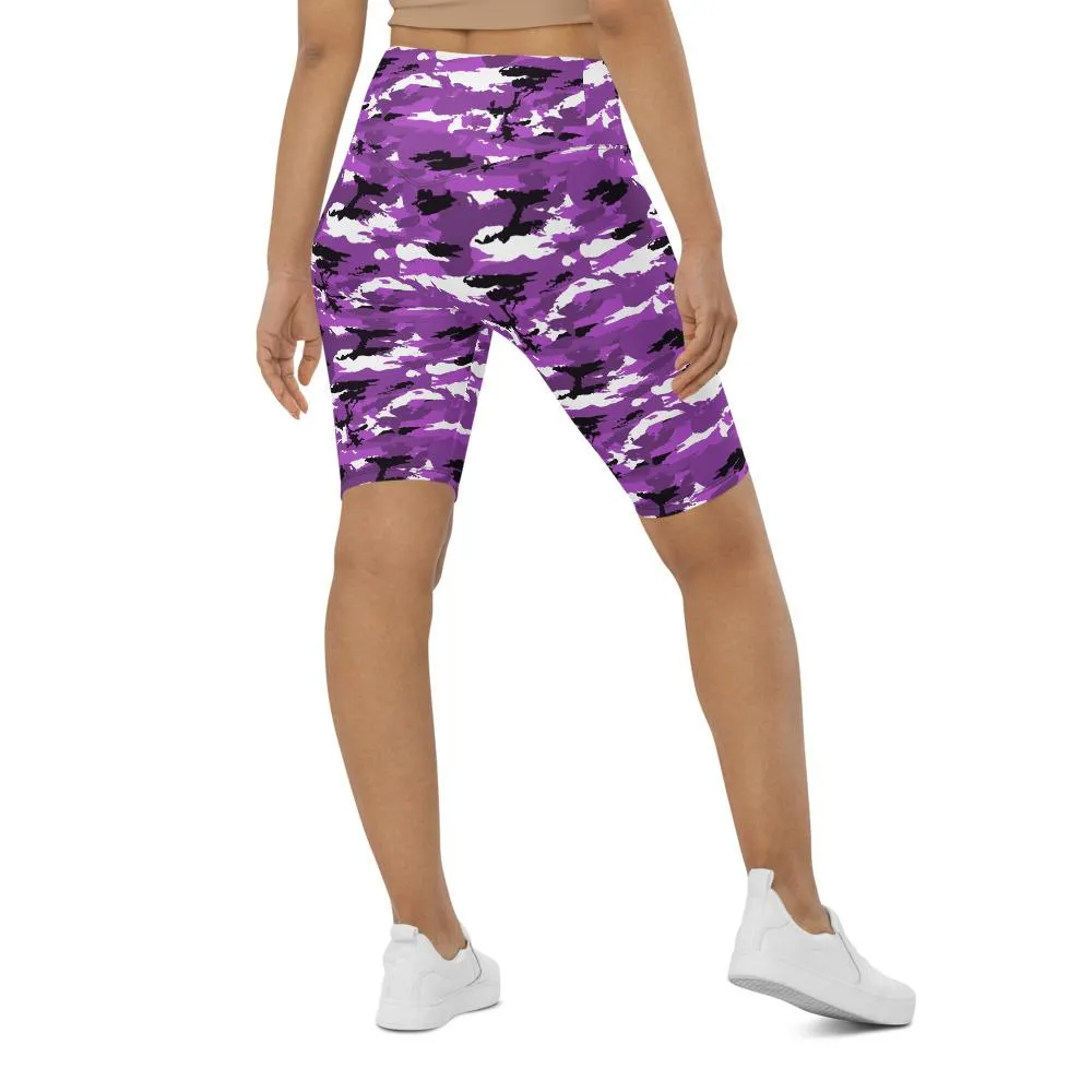Purple Camo Bike Shorts