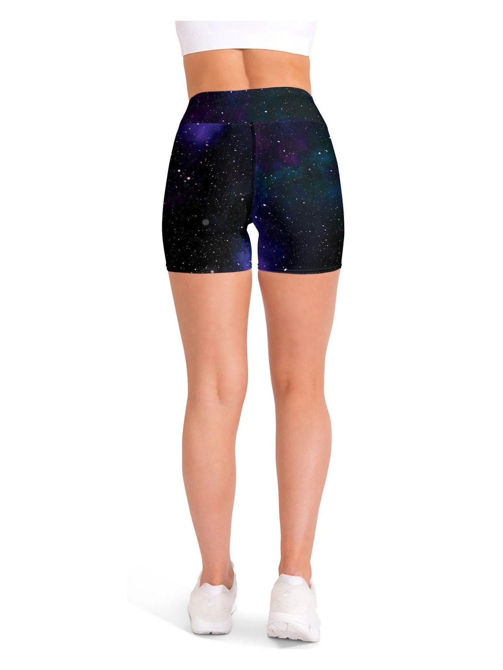Purple Galaxy Yoga Shorts